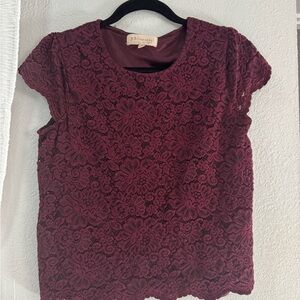 Philosophy Burgundy Lace Top